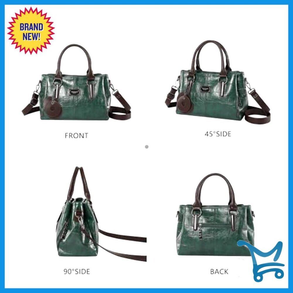 Large Vegan Leather Tote Bag with Adjustable Strap and Multiple Compartments - Picture 4 of 7